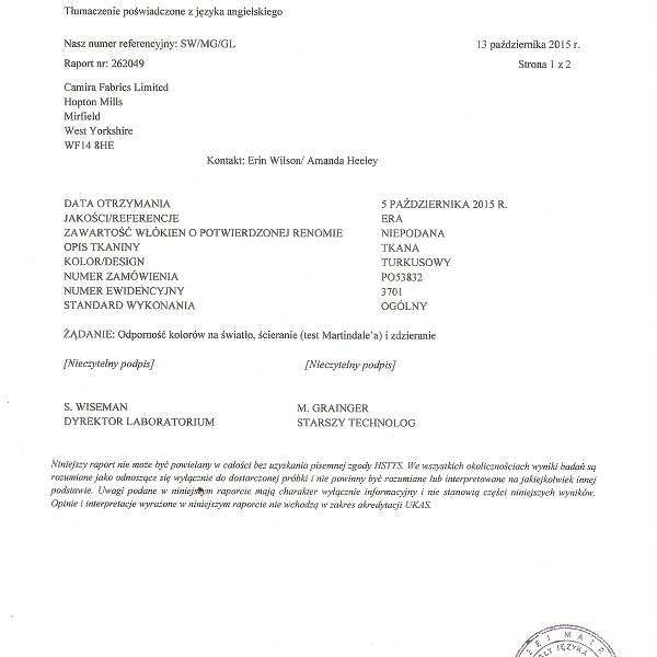 era - odpornosc koloru na swiatlo BS EN ISO 105 B02 2013 str 1